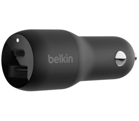 BELKIN CCB004BTBK CARGADOR PARA AUTO 1 USB-C/1 USB-A 37W BLACK CP