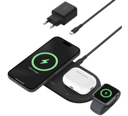 BELKIN WIZ022VFBK BASE DE CARGA INALAMBRICA 3 EN 1 15W BLACK CP