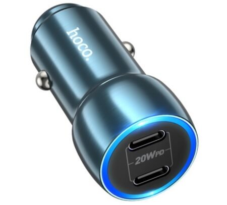 HOCO Z48 CARGADOR DE AUTO TOUGH 2 USB-C 40W C/CABLE METAL GREY