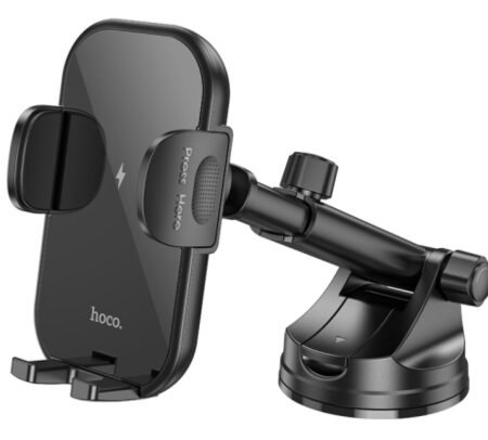 HOCO HW5 JOURNEY SOPORTE Y CARGADOR INALAMBRICO P/AUTO VENTOSA BLACK