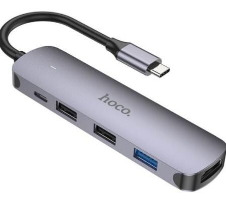 HOCO HB27 HUB USB-C A USB-A/USB-C/HDMI METAL GREY