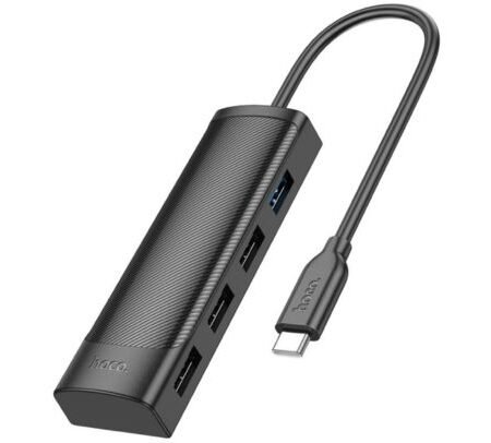 HOCO HB41 HUB 4 EN 1 USB-C A 3 USB-A 2.0 Y 1 USB-A 3.0 BLACK