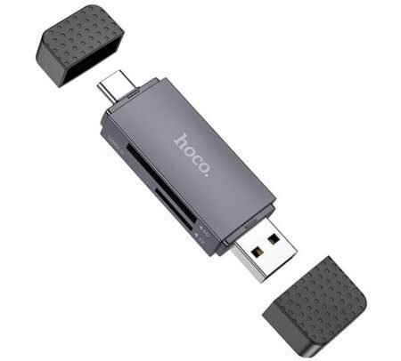 HOCO HB45 ADAPTADOR 2 EN 1 USB-A/USB-C 3.0 C/LECTOR TARJETA