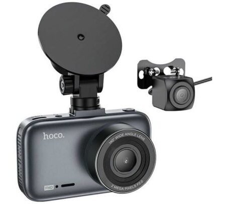 HOCO DV6 DASHCAM VIDEOCAMARA C/DISPLAY DE 3" P/AUTO DOBLE CANAL GREY