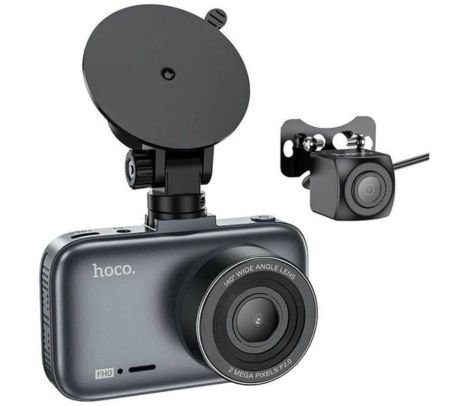 HOCO DV6 DASHCAM VIDEOCAMARA C/DISPLAY DE 3" P/AUTO DOBLE CANAL GREY