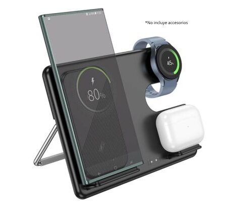 HOCO CQ23 CARGADOR 3 EN 1 INALAMBRICO MAGNETICO PLEGABLE FAST CHARGE BLACK 25W