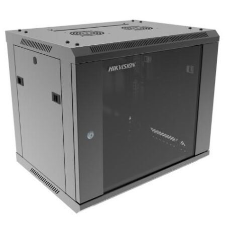 Rack Hikvision 9U de pared con puerta de vidrio templado