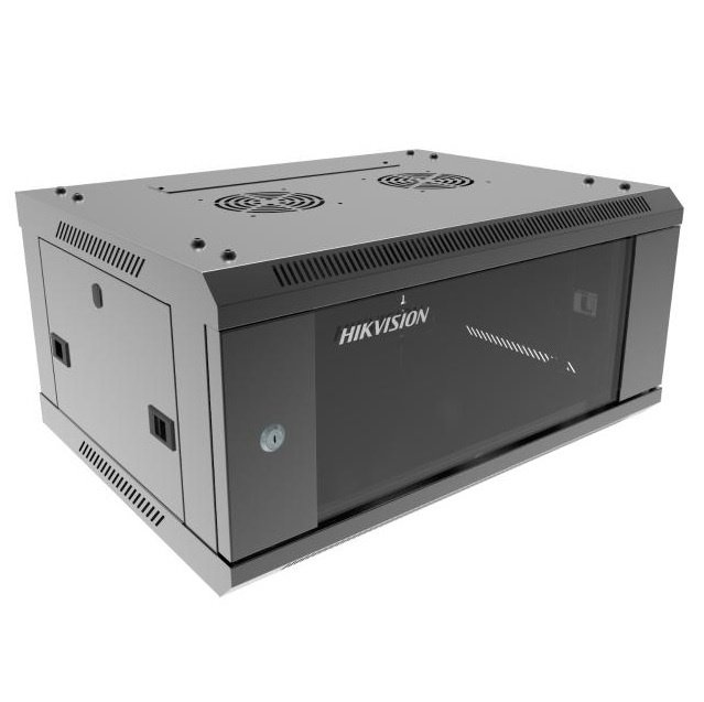 Rack Hikvision 4U de pared con puerta de vidrio templado
