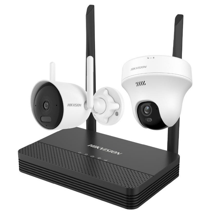 Kit Wi-Fi Hikvision EasyLink 2 cámaras 2MP y 3MP (1 fija + 1 PT) con NVS