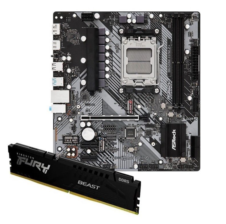 Combo Hardware Asrock B650M-H Kingston Fury Beast DDR5 16GB 5600MHz Micro ATX