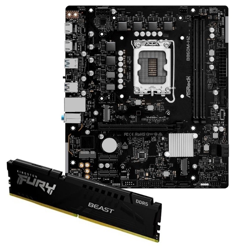 Combo Motherboard Asrock B860M-H2 + Memoria Kingston DDR5 16GB 5600MHz