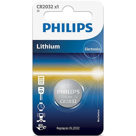 Pila de Litio Philips CR2032 3V Pack Individual