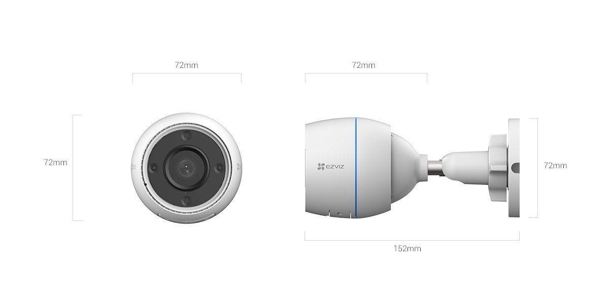 Cámara IP Ezviz H3c Color 3MP 2K Wi-Fi Exterior Bullet