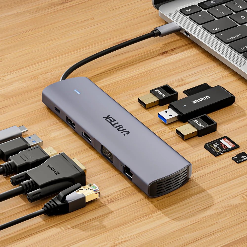 HUB USB-C Unitek 11 en 1 Dual Display