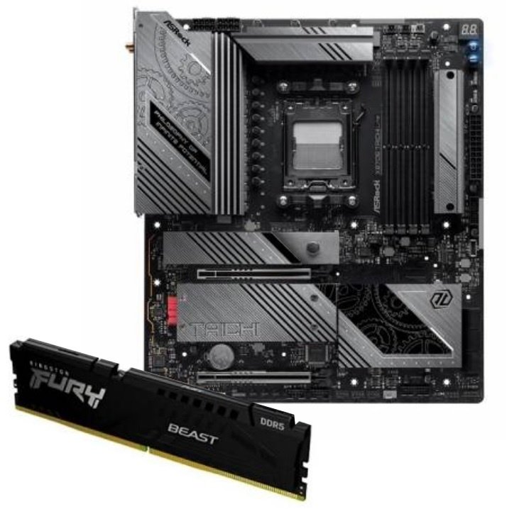Combo Mother Asrock X870E Taichi Lite AM5 WiFi 7 + Memoria Kingston DDR5 32GB 5600MHz