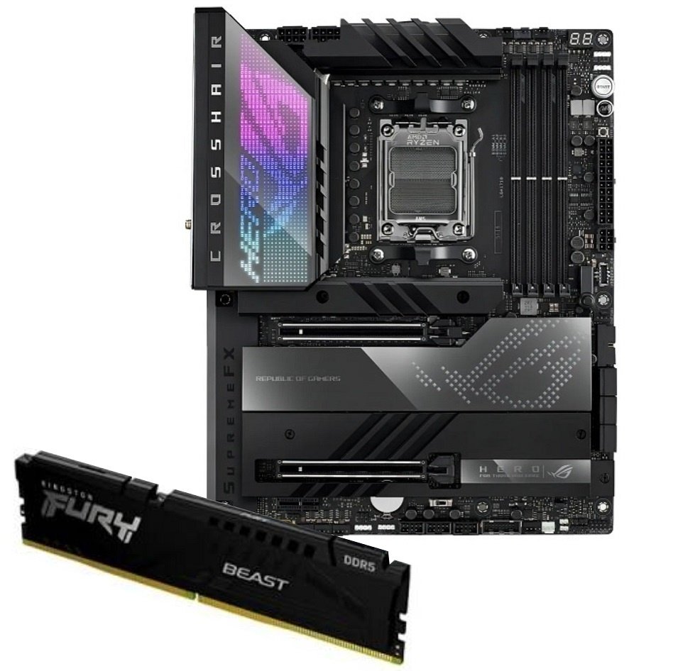 Combo Motherboard Asus ROG X670E + Memoria RAM Kingston DDR5 32GB 5600MHz