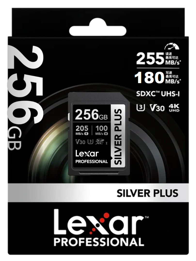 Memoria SDXC Lexar Silver Plus 256GB UHS-I U3 V30