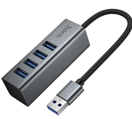 HOCO HB1B HUB 4 EN 1 USB-A A 4 USB-A 3.0 METAL GRAY