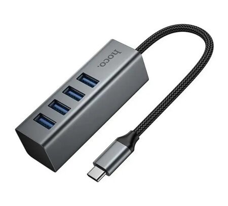 HOCO HB1C HUB 4 EN 1 USB-C A 4 USB-A 3.0 METAL GRAY