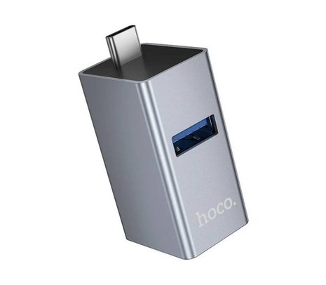 HOCO HB54A HUB 3 EN 1 USB-C A 2 USB-A 2.0 Y 1 USB-A 3.0 METAL GRAY