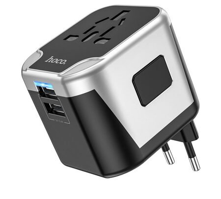 HOCO AC5 CARGADOR Y ADAPTADOR UNIVERSAL 2 USB-A 20W BLACK