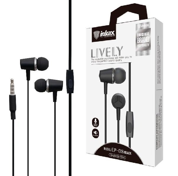 Auriculares Inkax Lively EP-09 Jack 3.5mm Negros