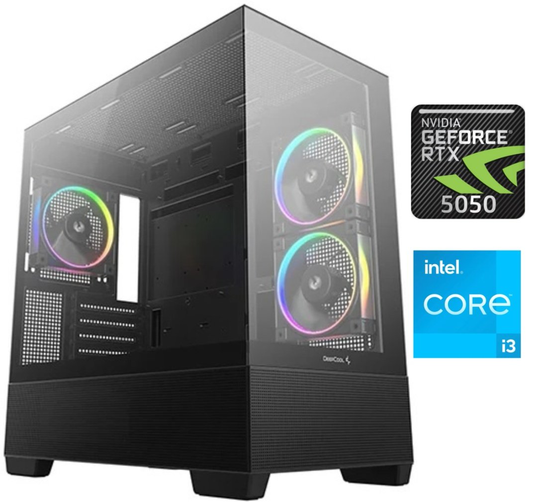 Equipo Gamer Core i3 14100F, 16GB, 1TB NVMe, RTX 5050 8GB