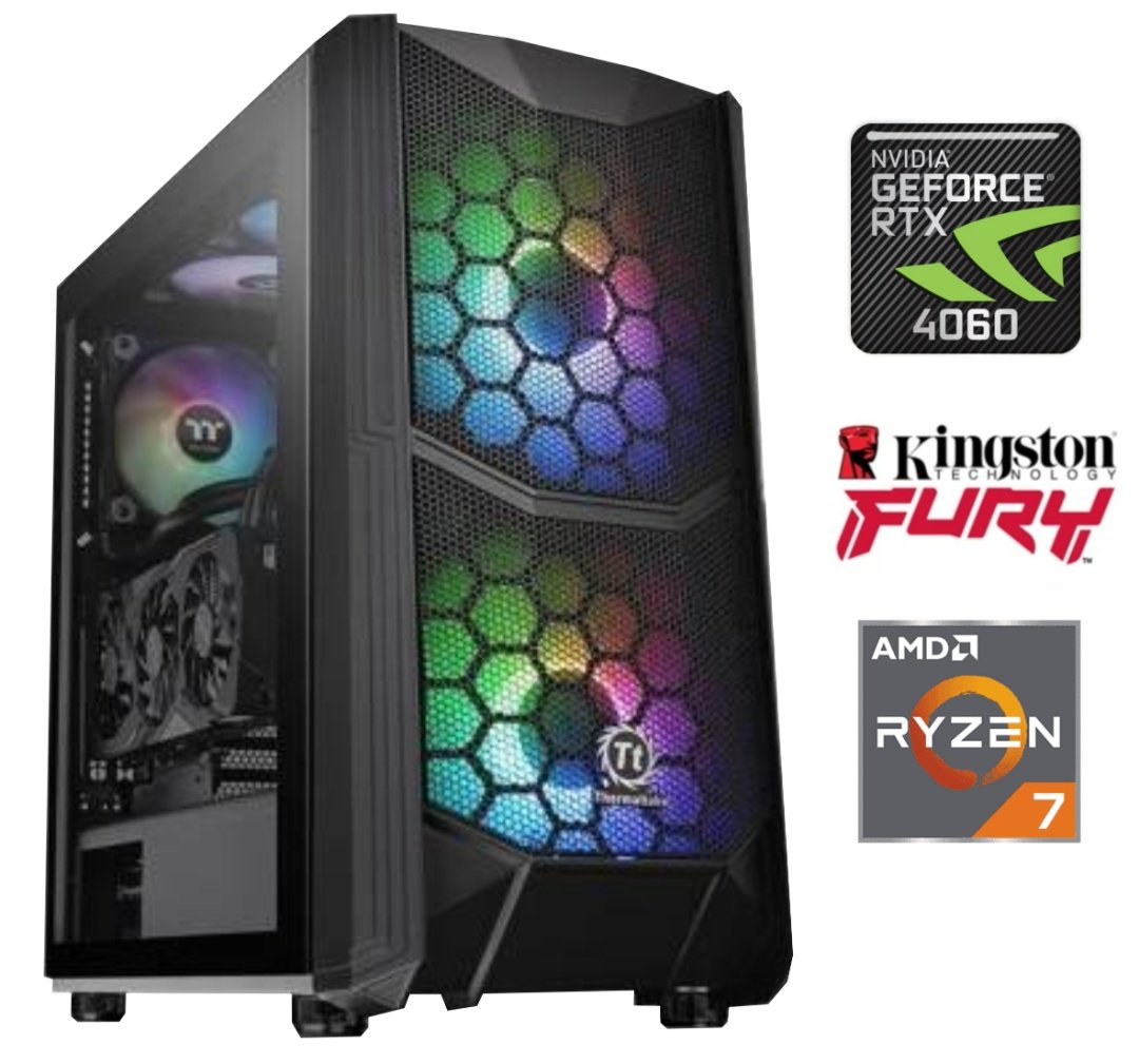 Equipo Gamer Ryzen 7 5800XT, 16GB, 1TB, RTX 5060Ti 8GB