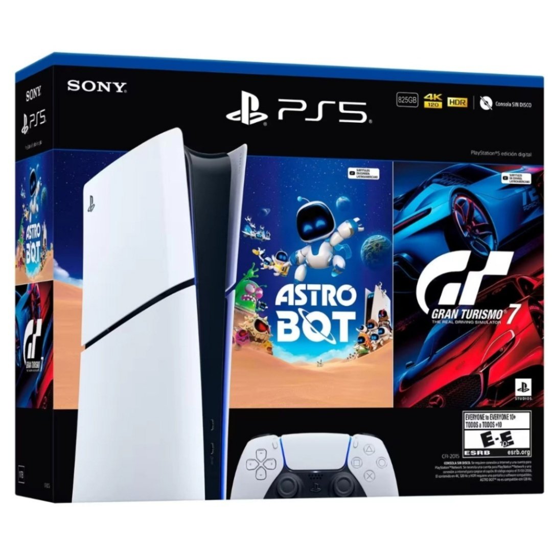 Consola Sony PlayStation 5 Slim Digital + Astro Bot y GT7