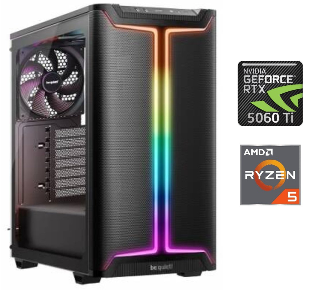 Equipo Gamer Ryzen 5 8400F, 16GB, 1TB NVMe, RTX 5060Ti 8GB