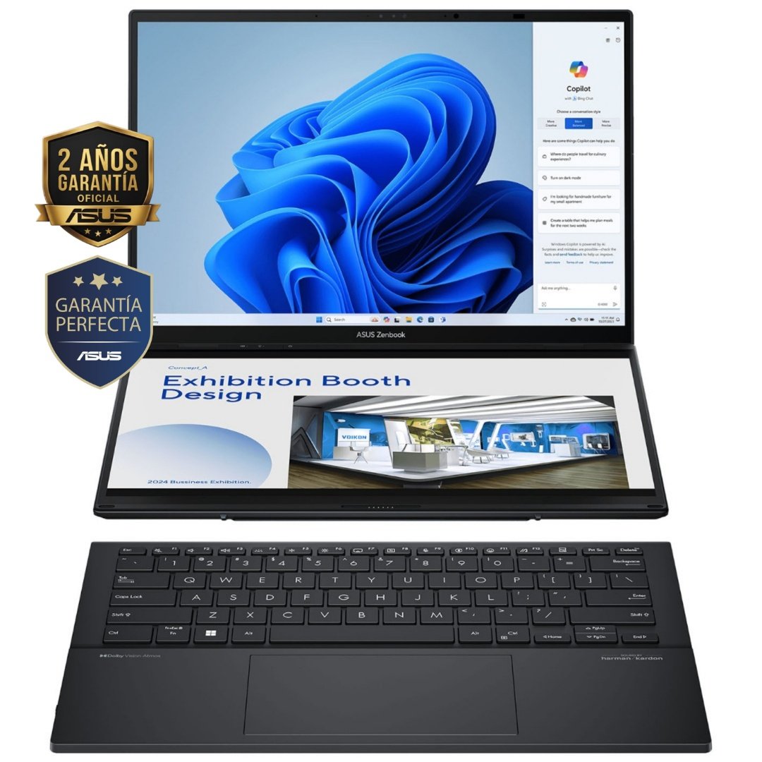 Notebook Asus Zenbook Duo Core Ultra 9 5.4Ghz, 32GB, 1TB SSD, DUAL 14"" 3K Oled Touch