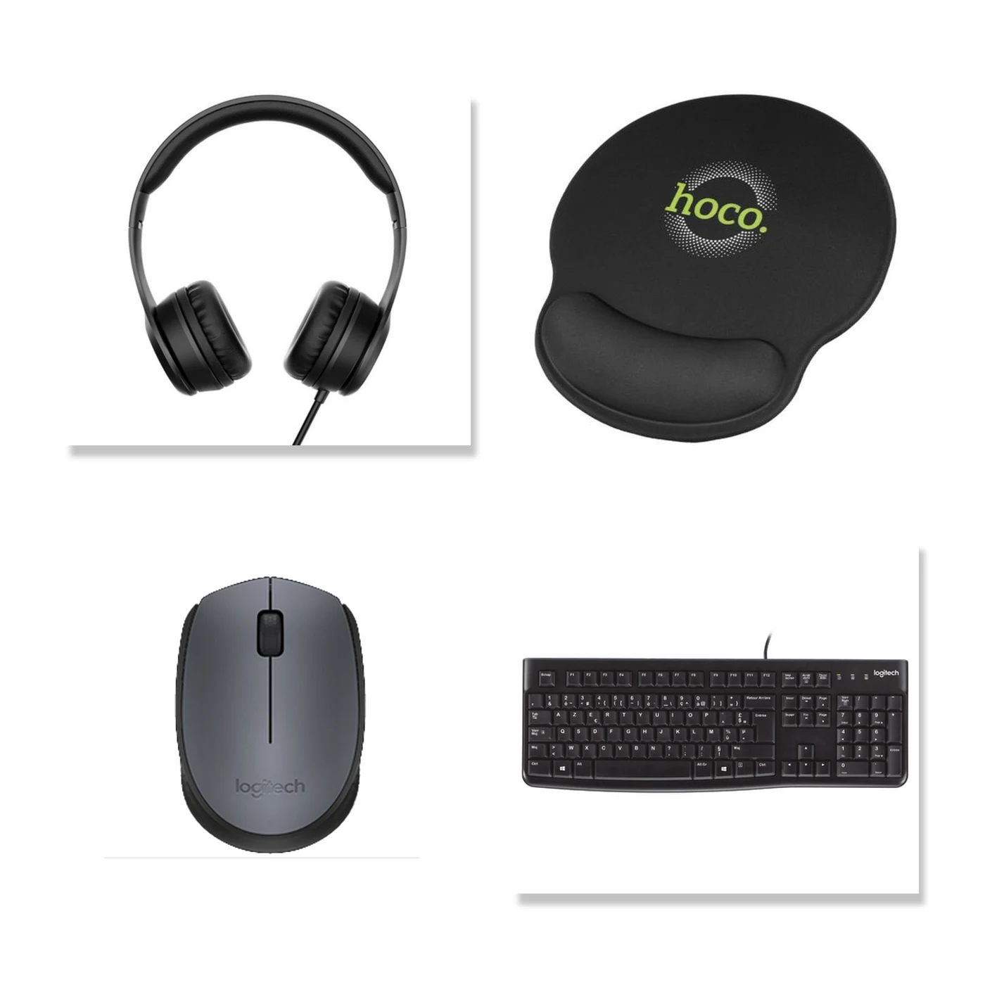 Kit Eco Mouse + Mouse Pad + Teclado + Auriculares