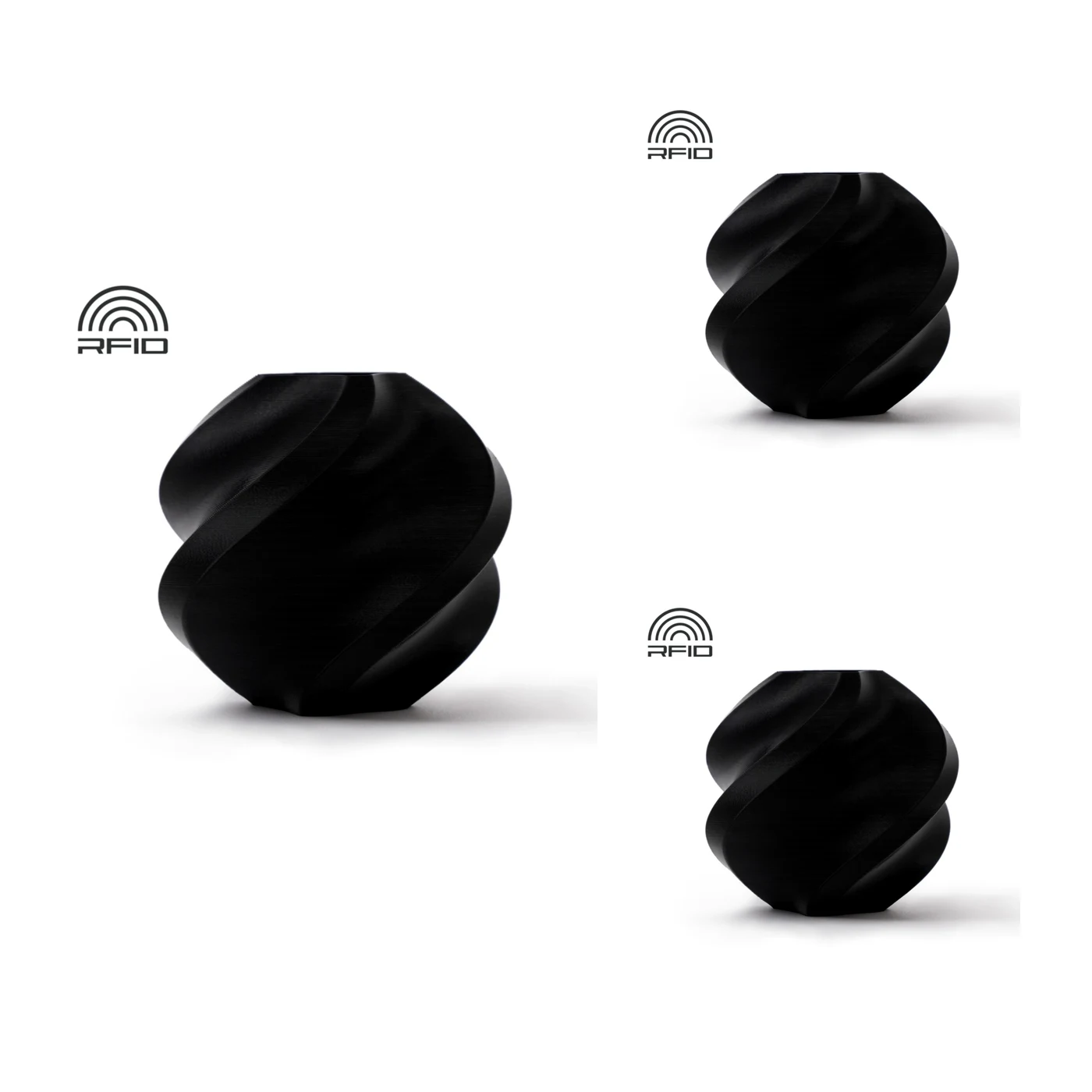 Combo 3× Filamento Bambu Lab PLA Matte negro