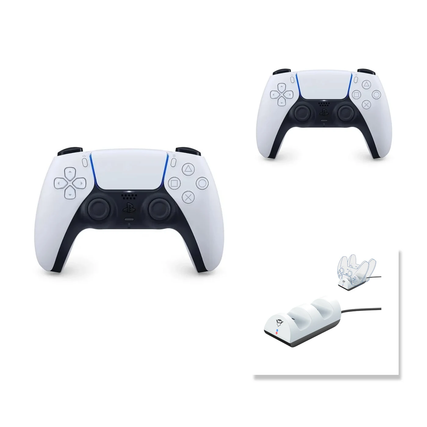 2× Joystick Sony PS5 + BASE DE CARGA DOBLE PS5