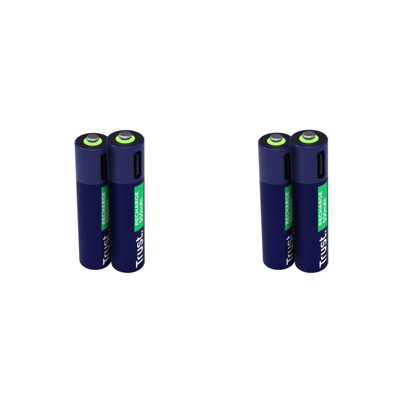 Combo 2× TRUST 25585 PILAS RECARGABLES AAA USB-C 2 UNI