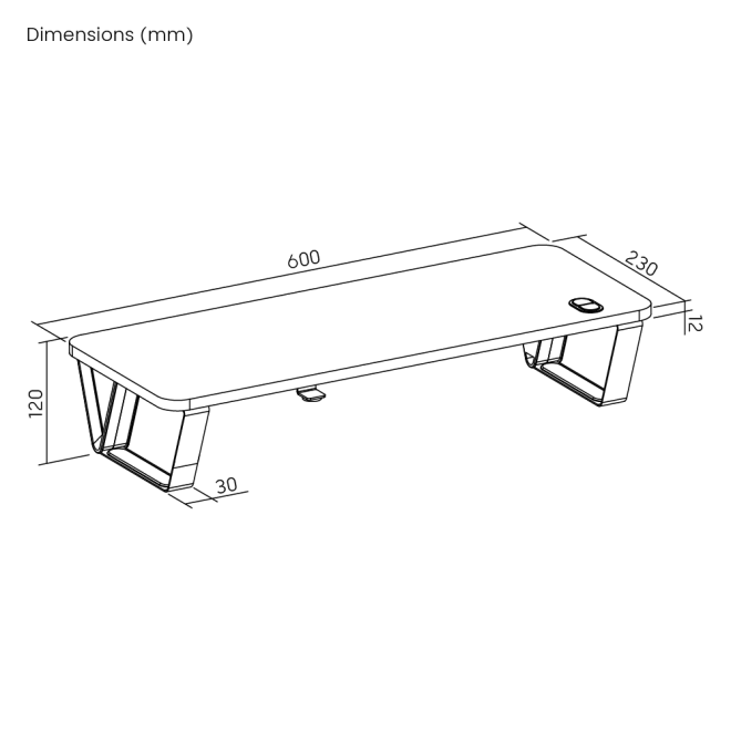 Plataforma Brateck para elevación de monitor 13"-32"