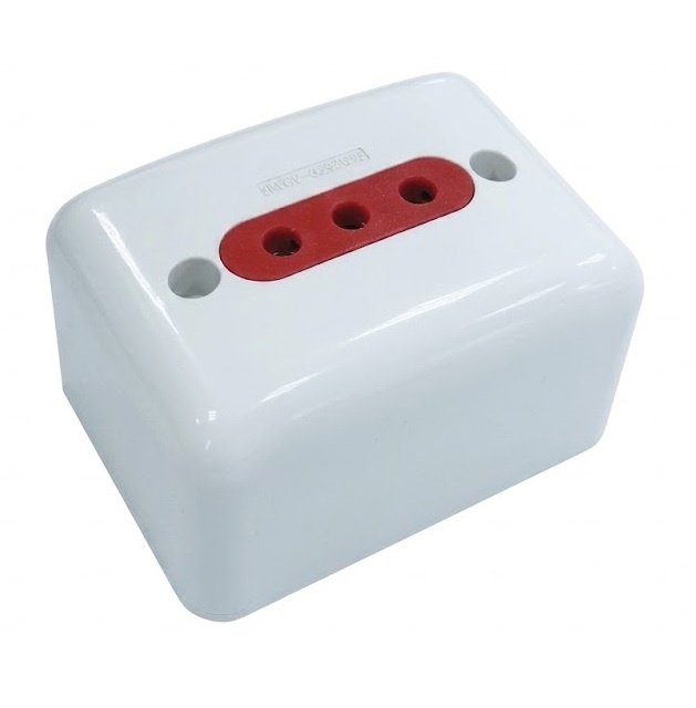 Tomacorriente de pared Conatel 1X3L 10A 2P+T Exterior