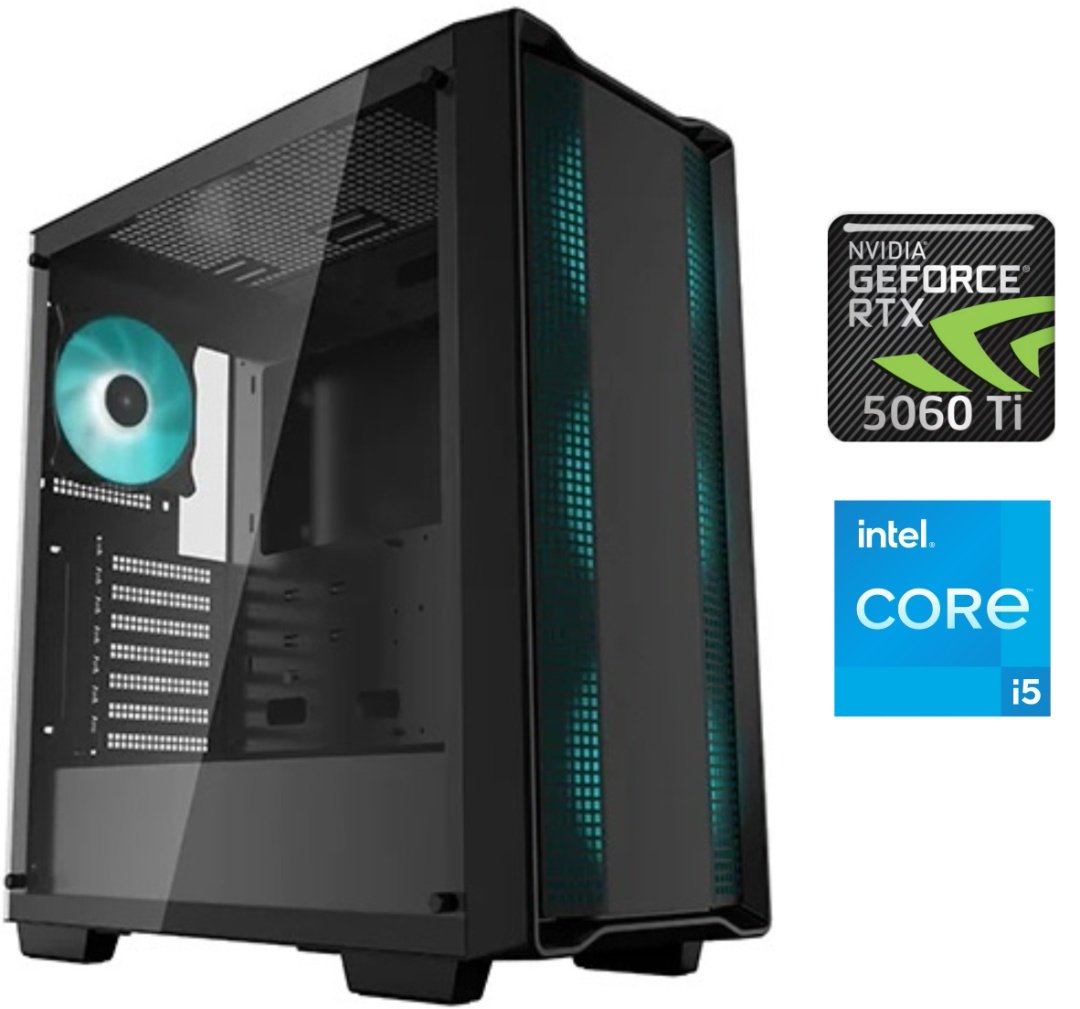 Equipo Gamer Core i5 12400F, 16GB, 1TB, RTX 5060Ti 8GB