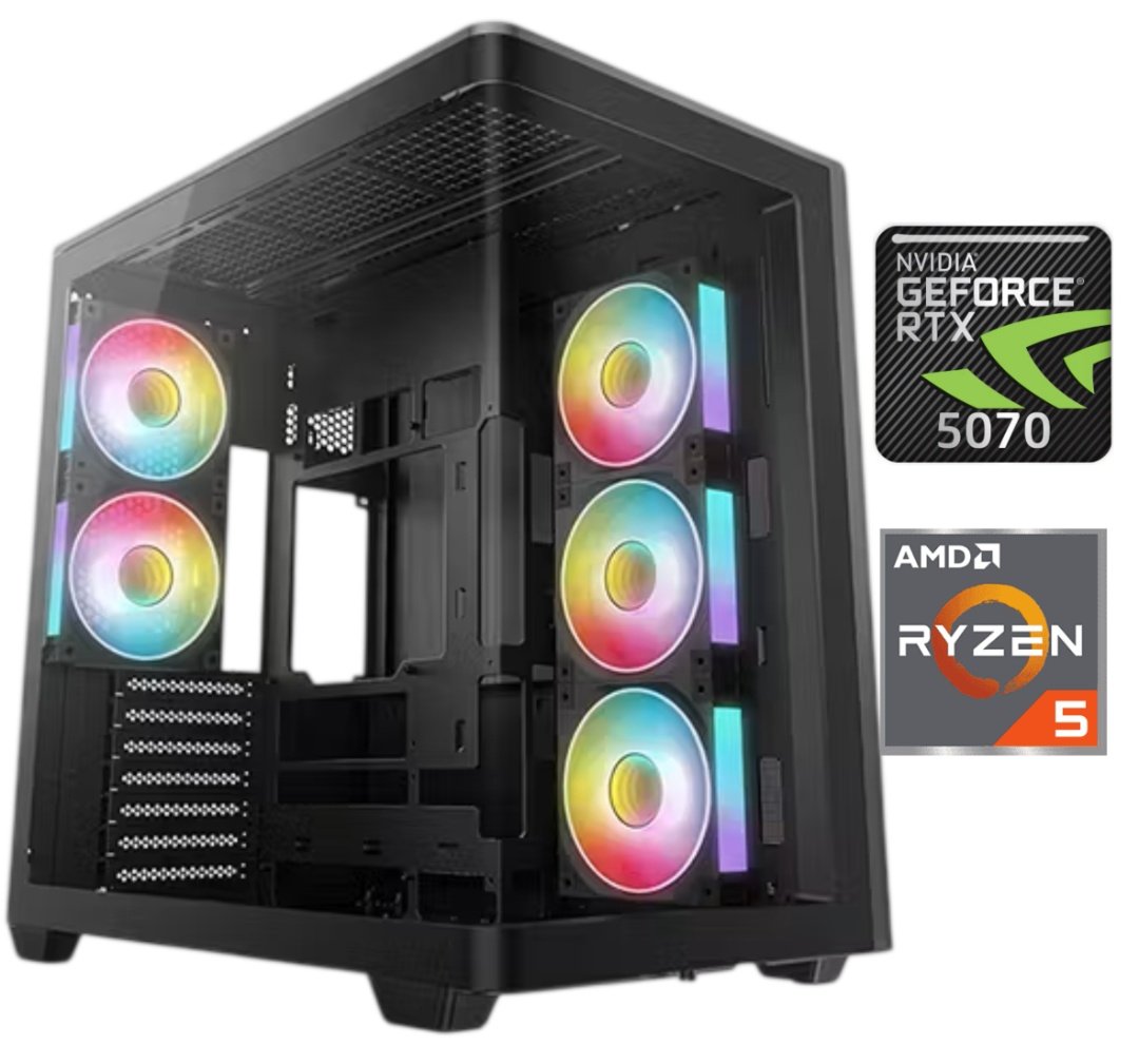 Equipo Gamer Ryzen 5 7600X, 16GB, 1TB, RTX 5070 12GB
